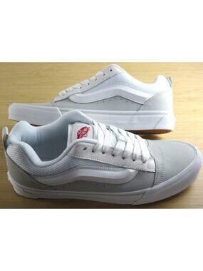 Vans Men's Knu Skool Retro Skate White Red Striped Shoes Sneakers size 12 NIB